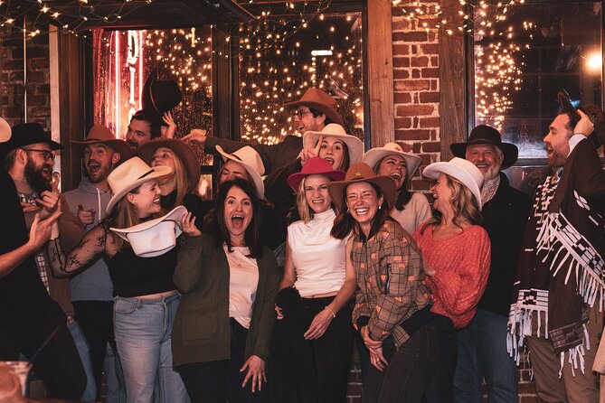 Cowboy Pub Crawl - CowboyHats, LineDancing, Trivia, Drinks, Bulls - Meeting point and timing: what 2 hours 15 minutes feels like