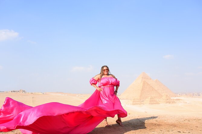 Flying Dress Photoshoot with Camel and Horse Riding in Giza - Flying Dress Photos in the Giza Desert: What Makes It Work