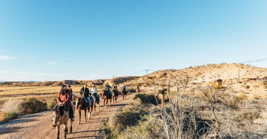 From Las Vegas: Desert Sunset Horseback Ride with BBQ Dinner - Campfire BBQ Dinner (about 45 minutes): Steak, Mesquite Chicken, Apple Pie