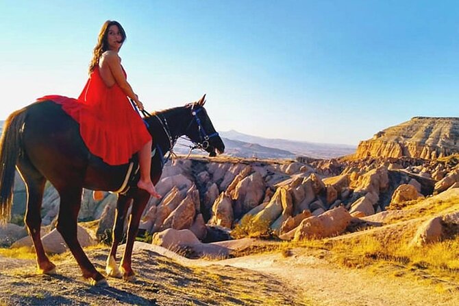 Horse Riding in Cappadocia in fairy chimeys - Stop 3 in Rose Valley: Pink Rocks, Rock Churches, Orchards, and Fairy Chimneys