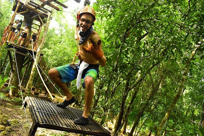 Horseback Riding + ATV + Cenote + Zip-Line from Cancun and Playa del Carmen - Zip-line time: helmets on, and you fly without fuss
