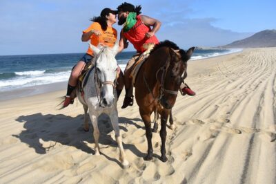 Love is in the air: Private Cabo Beach Sunset Horse Ride W Dinner - Playa Migrino Desert Riding: Dried Riverbeds to Baja Trails