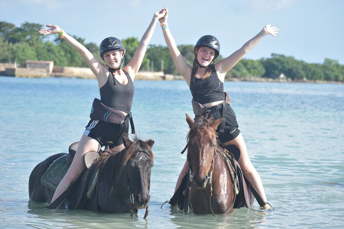Negril 45-minute Guided Horseback Ride and Swim - Safety and comfort: Helmets, long pants, and the storm factor