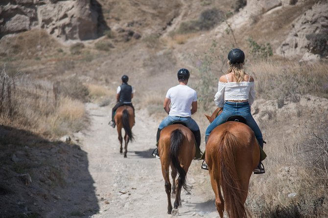 Santorini Horse Riding to Black Sandy Beach - The water moment on the black beach