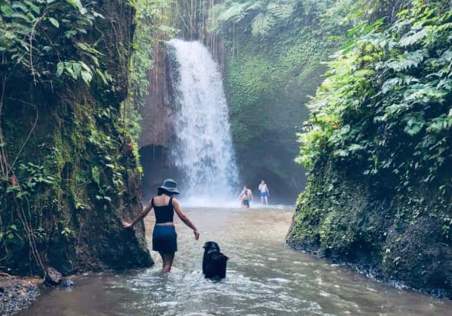 Ubud: Horse Riding, Zip-Line Tour & Waterfall Tour - The waterfall swim: short trek, then mountain water time